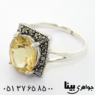انگشتر سیترین زنانه مارکازیت هانگ مربعی شیک _کد:8348