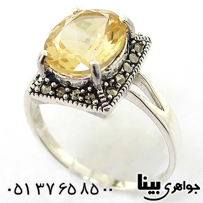 انگشتر سیترین زنانه مارکازیت هانگ مربعی شیک _کد:8348