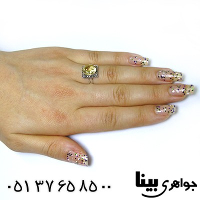 انگشتر سیترین زنانه مارکازیت هانگ مربعی شیک _کد:8348