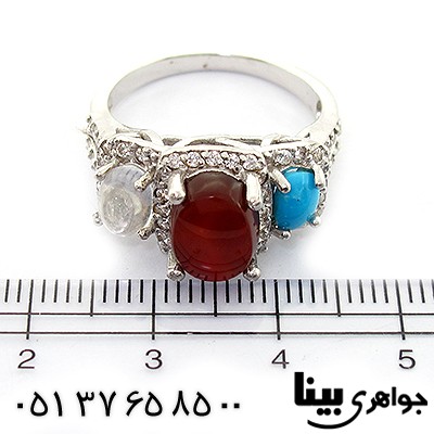 انگشتر چند جواهر زنانه خاتون رادیوم لوکس _کد:8351
