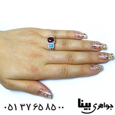 انگشتر چند جواهر زنانه خاتون رادیوم لوکس _کد:8351