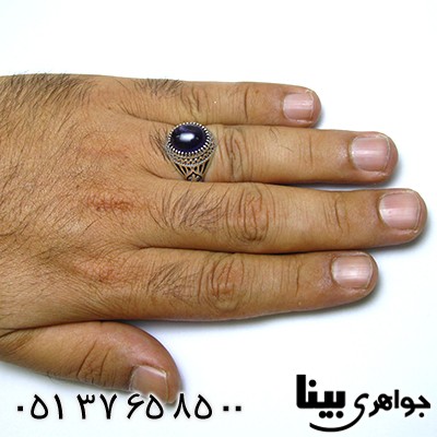 انگشتر آمتیست مردانه اسلیمی تمام چنگ _کد:8356