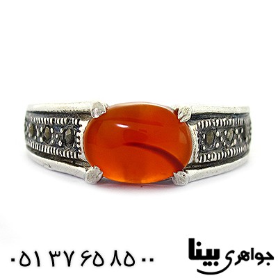 انگشتر عقیق یمنی زنانه مارکازیتی مدل رینگی _کد:8365