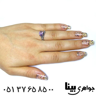 انگشتر آمتیست زنانه مارکازیت هانگ _کد:8377