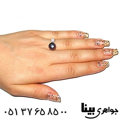 انگشتر مروارید کبود عالی زنانه مدرن _کد:8382