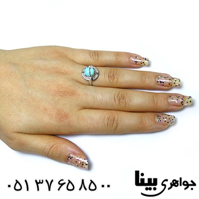 انگشتر فیروزه نیشابوری شجری زنانه رادیوم لوکس _کد:8385