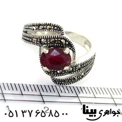 انگشتر یاقوت سرخ خوشرنگ زنانه مارکازیت هانگ _کد:8386