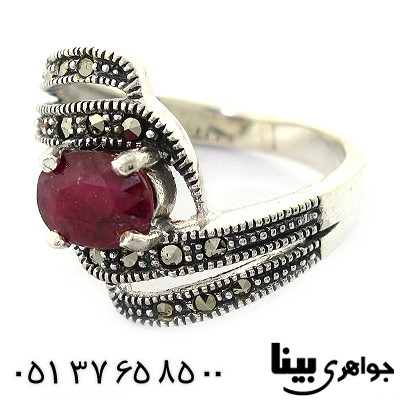 انگشتر یاقوت سرخ خوشرنگ زنانه مارکازیت هانگ _کد:8386