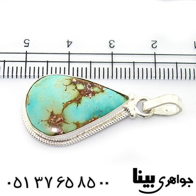 گردنبند فیروزه نیشابوری شجری اشکی سنگ درمانی _کد:8387
