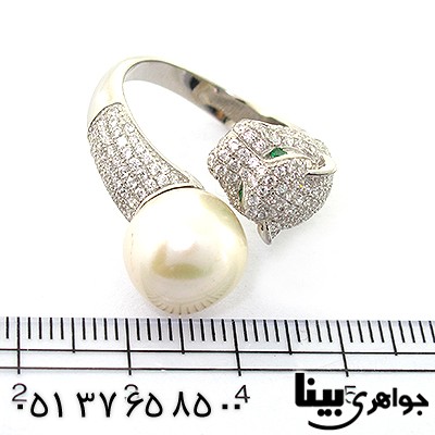 انگشتر مروارید عالی زنانه مدل جگوار _کد:8388