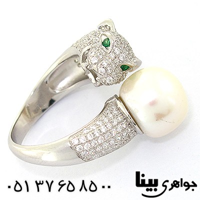انگشتر مروارید عالی زنانه مدل جگوار _کد:8388