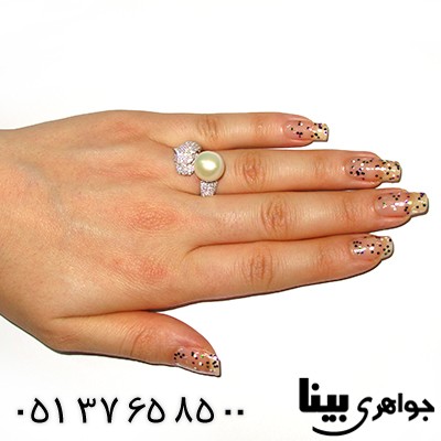 انگشتر مروارید عالی زنانه مدل جگوار _کد:8388