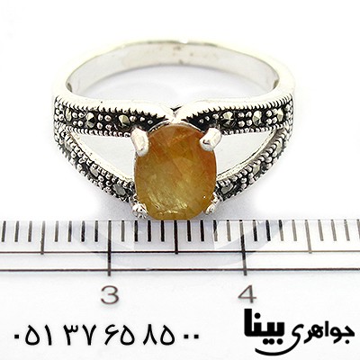 انگشتر یاقوت زرد زنانه مارکازیت هانگ _کد:8394