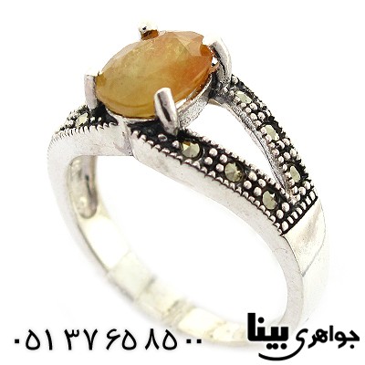 انگشتر یاقوت زرد زنانه مارکازیت هانگ _کد:8394