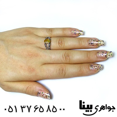 انگشتر یاقوت زرد زنانه مارکازیت هانگ _کد:8394