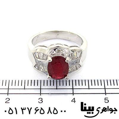 انگشتر یاقوت سرخ زنانه مدل پاپیونی رادیوم لوکس _کد:8395