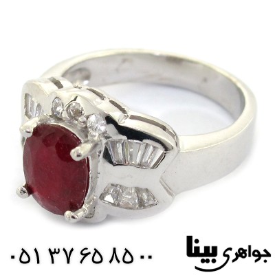 انگشتر یاقوت سرخ زنانه مدل پاپیونی رادیوم لوکس _کد:8395