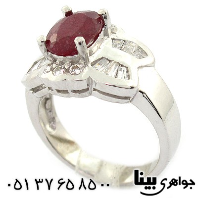انگشتر یاقوت سرخ زنانه مدل پاپیونی رادیوم لوکس _کد:8395
