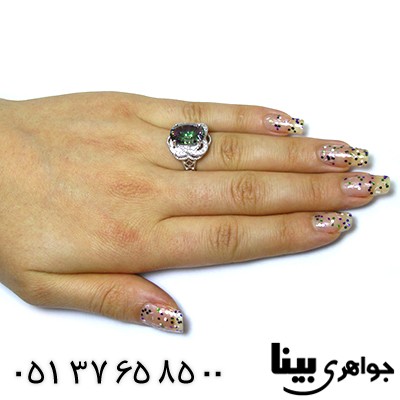 انگشتر توپاز هفت رنگ زنانه درشت رادیوم لوکس _کد:8396