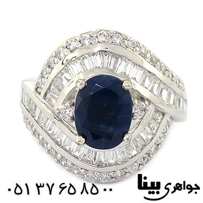 انگشتر یاقوت کبود زنانه درشت رادیوم لوکس _کد:8412