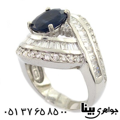 انگشتر یاقوت کبود زنانه درشت رادیوم لوکس _کد:8412