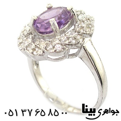 انگشتر آمتیست زنانه درشت رادیوم لوکس _کد:8414