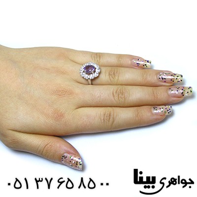 انگشتر آمتیست زنانه درشت رادیوم لوکس _کد:8414