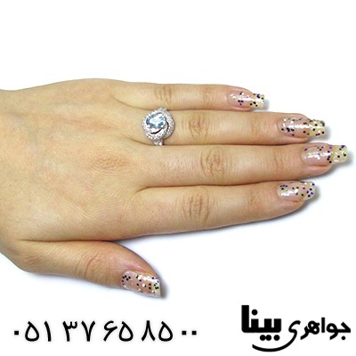 انگشتر آکوآمارین زنانه رادیوم لوکس _کد:8415