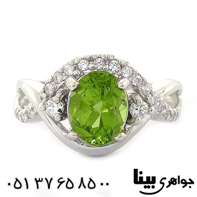 انگشتر زبرجد زنانه مدل پیچ رادیوم لوکس _کد:8426