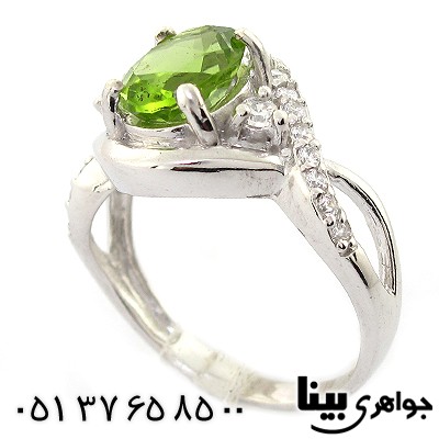 انگشتر زبرجد زنانه مدل پیچ رادیوم لوکس _کد:8426