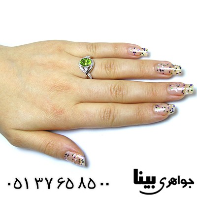 انگشتر زبرجد زنانه مدل پیچ رادیوم لوکس _کد:8426