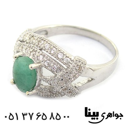 انگشتر زمرد زنانه رادیوم لوکس _کد:8429
