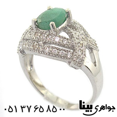 انگشتر زمرد زنانه رادیوم لوکس _کد:8429