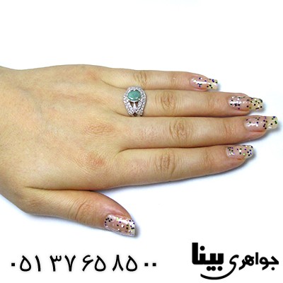 انگشتر زمرد زنانه رادیوم لوکس _کد:8429