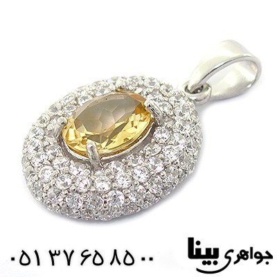 گردنبند سیترین زنانه درشت رادیوم لوکس _کد:10205
