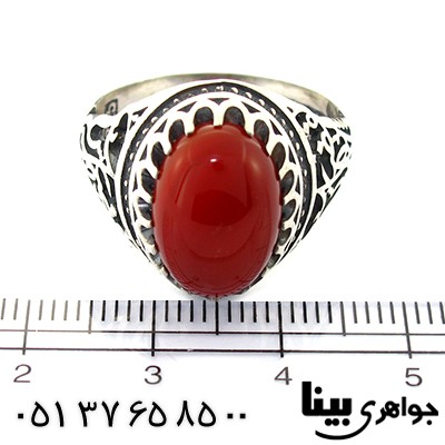 انگشتر عقیق قرمز مردانه یا ابالفضل العباس _کد:8435