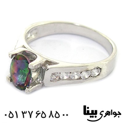 انگشتر توپاز هفت رنگ زنانه رادیوم لوکس _کد:8436
