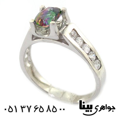 انگشتر توپاز هفت رنگ زنانه رادیوم لوکس _کد:8436