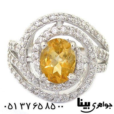 انگشتر سیترین زنانه درشت رادیوم لوکس _کد:8438