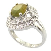 انگشتر یاقوت زرد عالی زنانه درشت رودیوم لوکس 