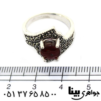 انگشتر عقیق یمنی زنانه مارکازیتی _کد:8448