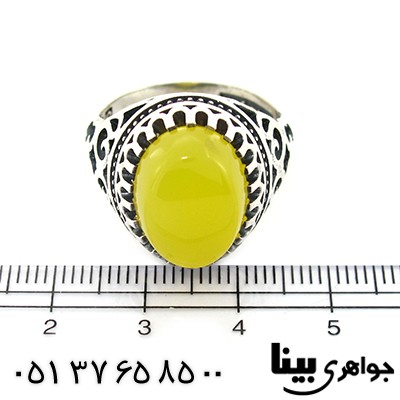 انگشتر عقیق شرف الشمس مردانه اسلیمی _کد:8453