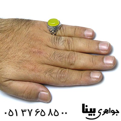 انگشتر عقیق شرف الشمس مردانه اسلیمی _کد:8453