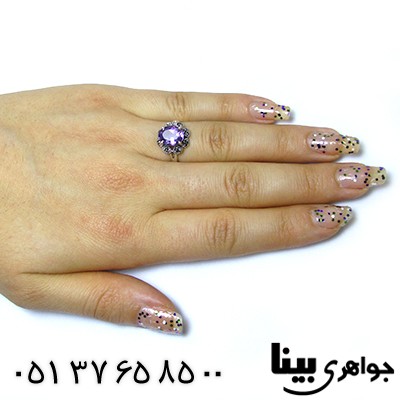 انگشتر آمتیست زنانه مارکازیت هانگ _کد:8456