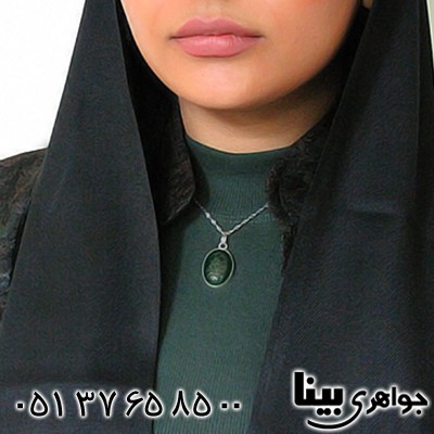 گردنبند عقیق سبز عالی با حکاکی و ان یکاد _کد:8459