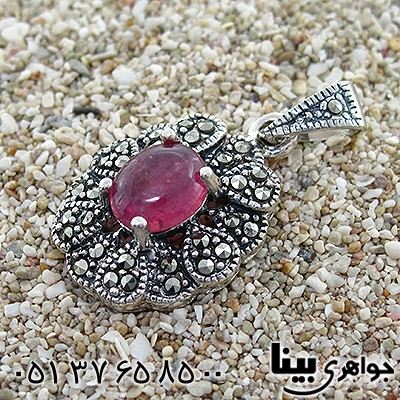 گردنبند یاقوت سرخ زلال زنانه مارکازیت هانگ _کد:8462