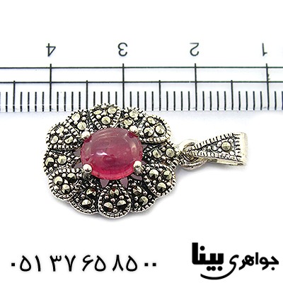 گردنبند یاقوت سرخ زلال زنانه مارکازیت هانگ _کد:8462