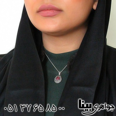 گردنبند یاقوت سرخ زلال زنانه مارکازیت هانگ _کد:8462