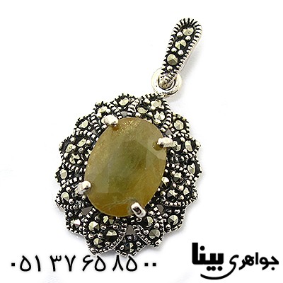 گردنبند یاقوت زرد زنانه مارکازیت هانگ _کد:8463