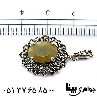 گردنبند یاقوت زرد زنانه مارکازیت هانگ _کد:8463